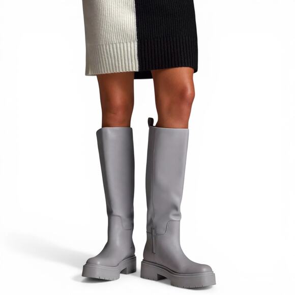 Anthropologie Shoes - Sam Edelman Anthropologie Women's Larina Tall Boots Size 6.5 Light Grey Lug Sole